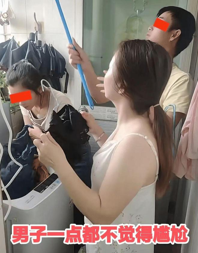 一单间一起晒衣服男子：合租久了就是这样ayx爱游戏app体育广东2女1男合租(图2)